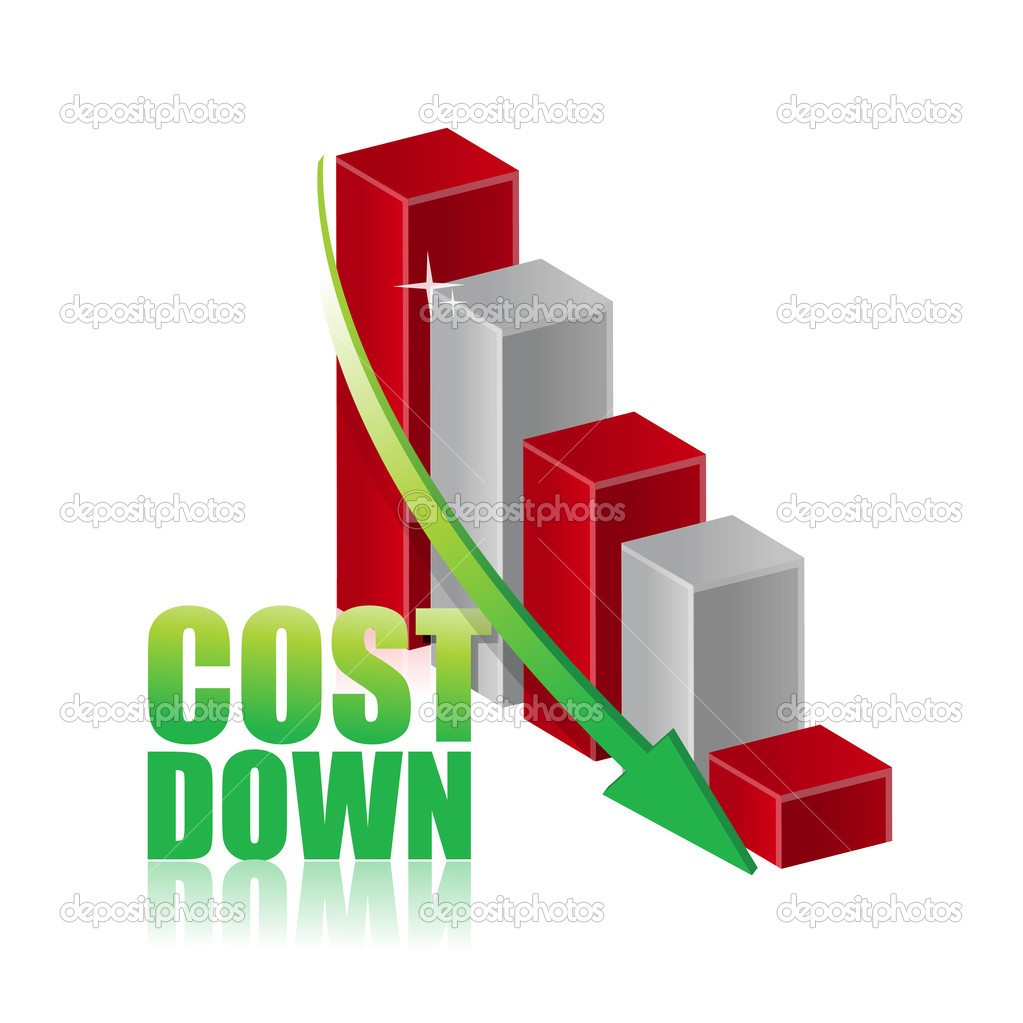 Cost down business chart graph