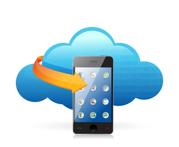 Cloud computing koncepce smartphone — Stock fotografie