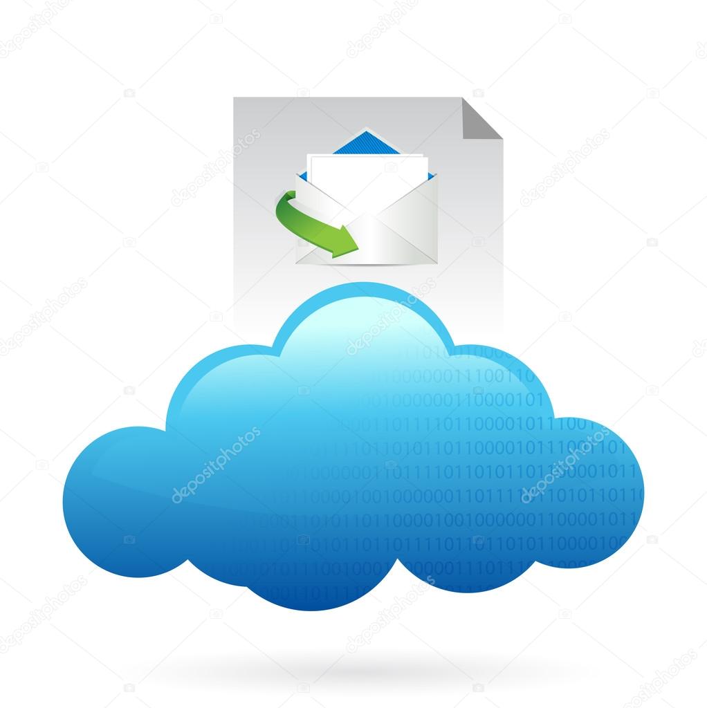 Cloud computing concept mail concept