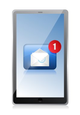 Tablet ve e-posta. iletişim kavramı