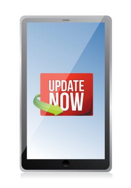 Şimdi etiket bir tablet ekranda güncelleme