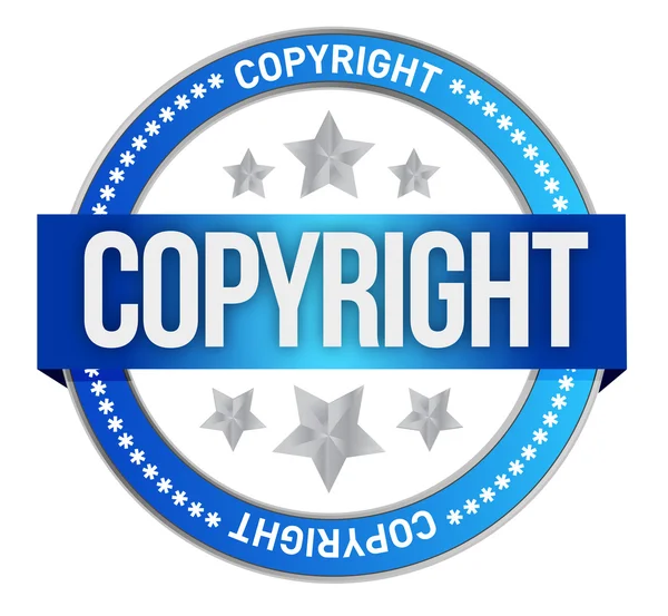 Stamp with the text copyright — Stock Photo, Image