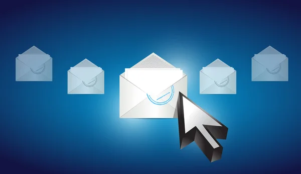 Correspondência envelope de e-mail selecionado — Fotografia de Stock