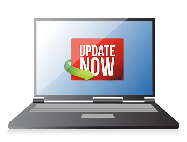 Update now label on a laptop screen — Stock Photo, Image