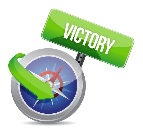 Victory Glossy Compass — Stock Photo, Image