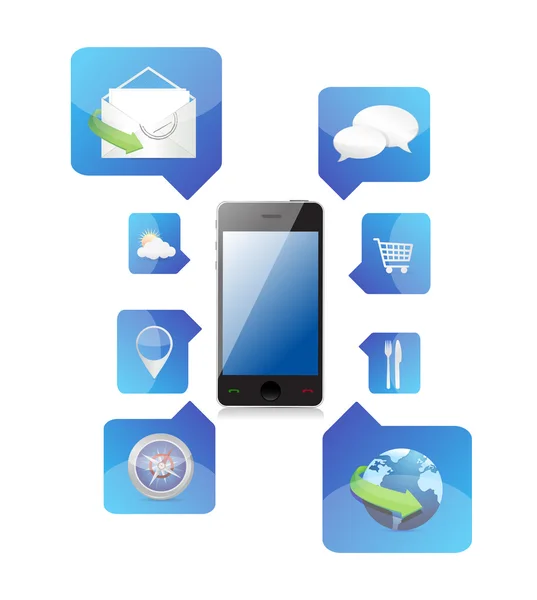 Smartphone application icons — Stock Photo, Image