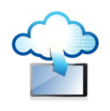 bulut bilgi işlem simgesi ekranda olan tablet