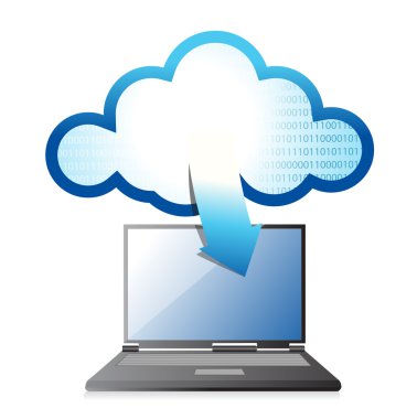 bulut bilgi işlem simgesi ekranda olan dizüstü bilgisayar