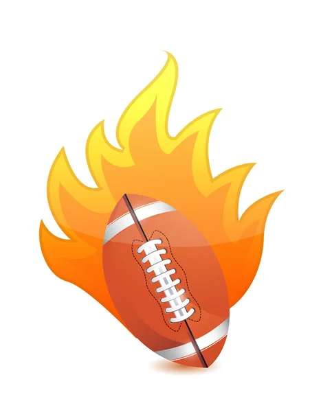 Football Ball in fire — Stock Photo, Image