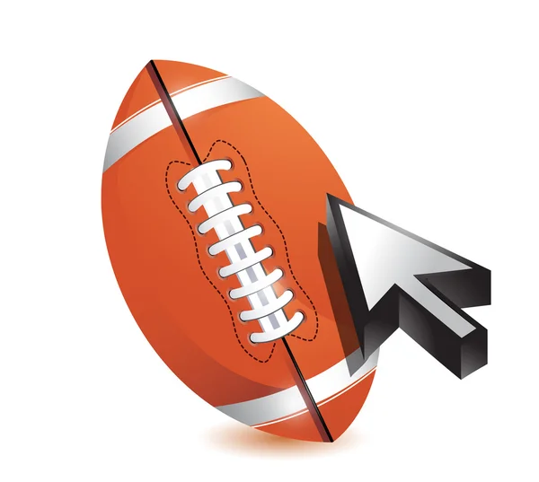 Football ball with cursor arrow - sport shopping — Stock Photo, Image