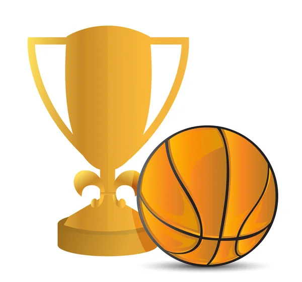 Gold Trophy Cup Basketball — Stock Photo, Image