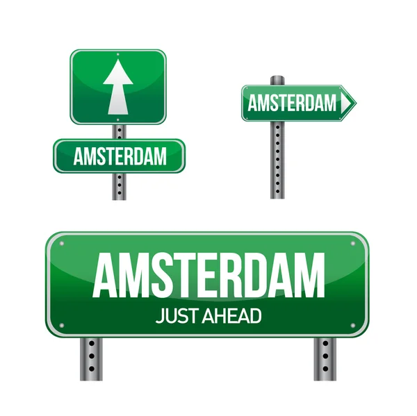 Amsterdam city road sign — Stock Photo, Image