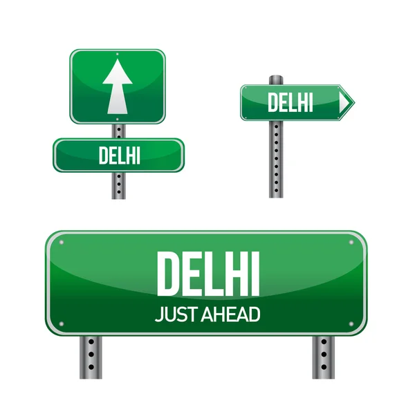 Delhi stad verkeersbord — Stockfoto