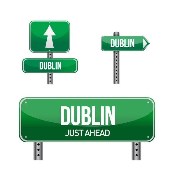 Znak drogowy miasta Dublin — Zdjęcie stockowe