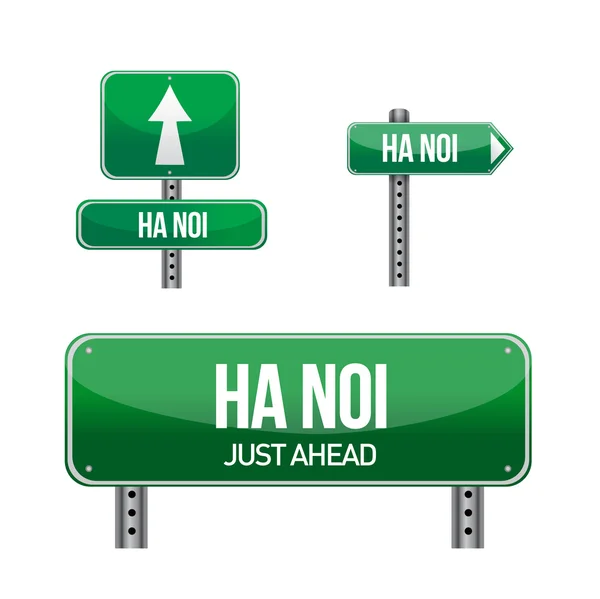 Ha noi city Straßenschild — Stockfoto