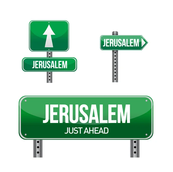 Jerusalem city road sign — Stock Photo, Image