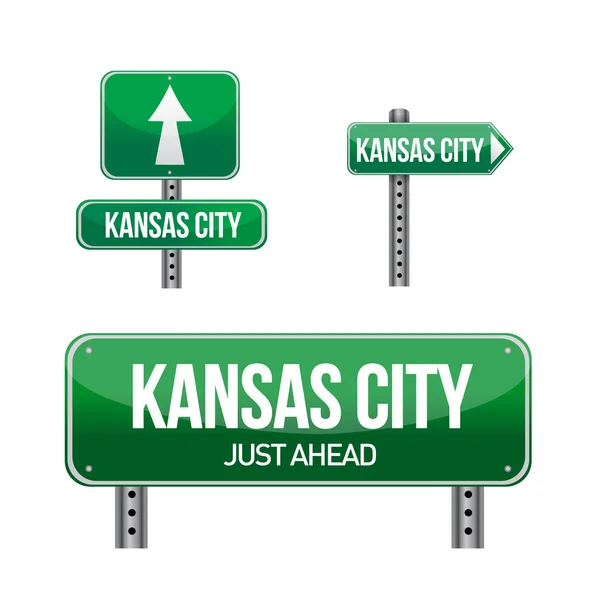 Straßenschild der Stadt Kansas — Stockfoto