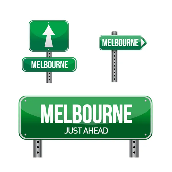 Melbourne stad verkeersbord — Stockfoto