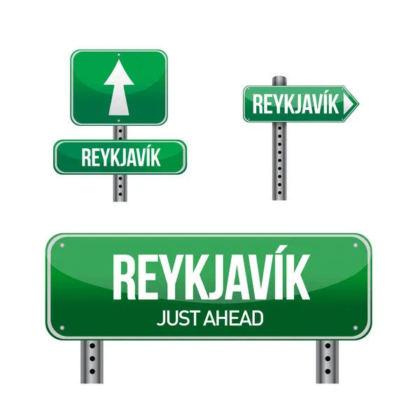 Straßenschild der Stadt Reykjavik — Stockfoto