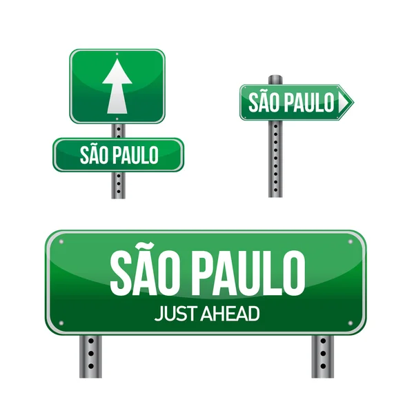 Sao paulo city Vägmärke — Stockfoto