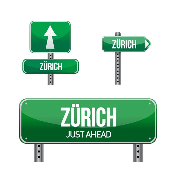 Zürich város út jel — Stock Fotó