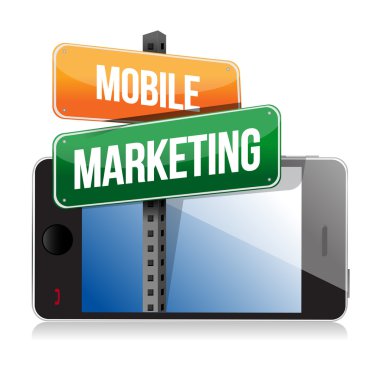 mobil pazarlama işareti ile akıllı telefon