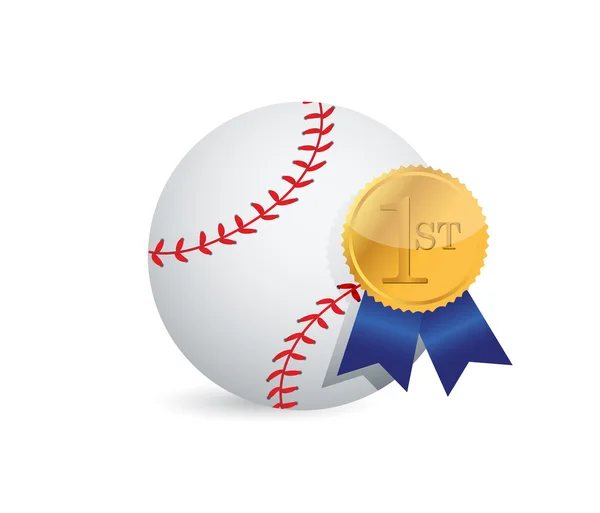 Baseball ball with award — Stock Photo, Image