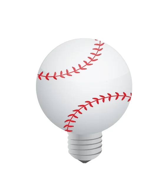 Лампочка бейсбольний м'яч — стокове фото