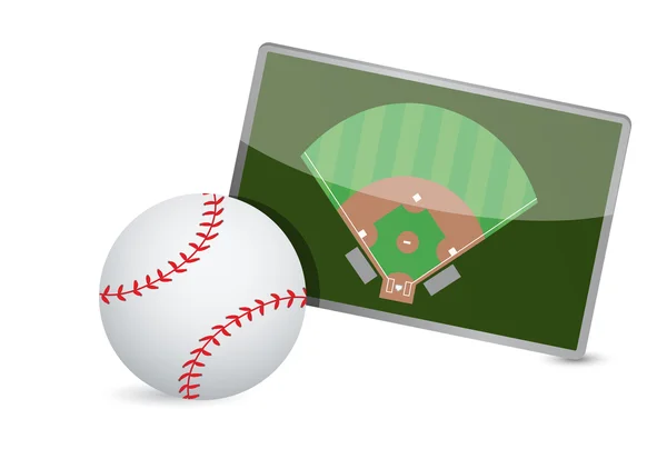 Mesa tática de campo de beisebol, bolas de beisebol — Fotografia de Stock