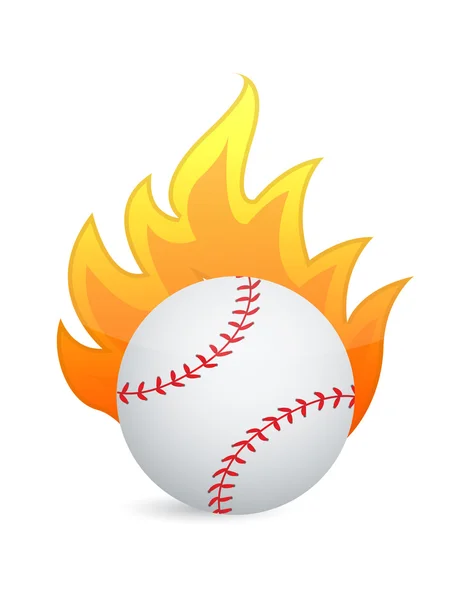 Baseball boll i brand — Stockfoto