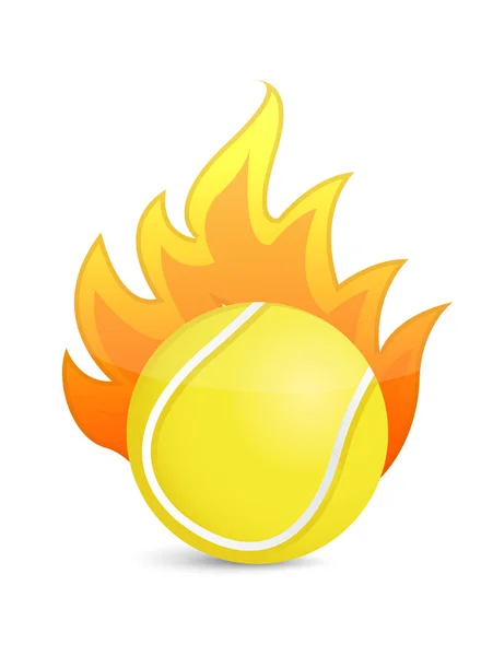 Тенісний м'яч у вогні — стокове фото