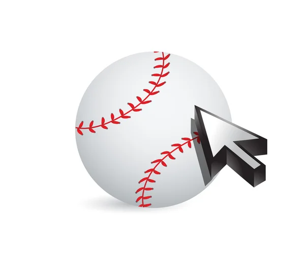 Honkbal met cursor arrow - sport winkelen — Stockfoto