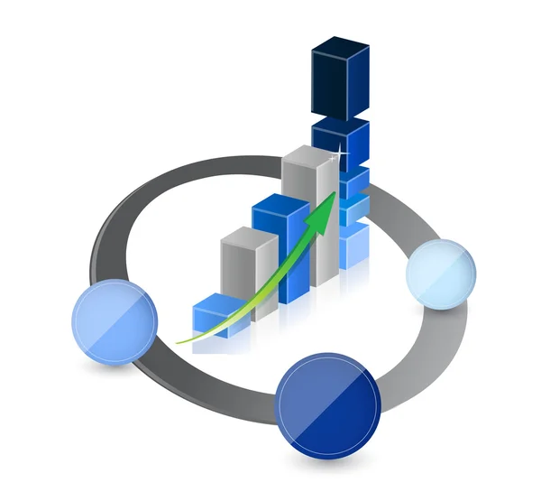 Business graph chart link — Stock Photo, Image