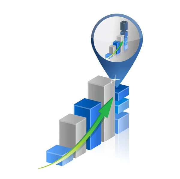 Success business graph chart location pointer — Stock Photo, Image