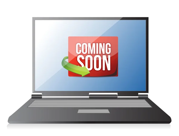 Laptop Coming soon message illustration design — Stock Photo, Image