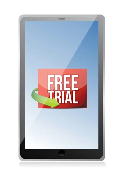 Tablet free trial message — Stock Photo, Image