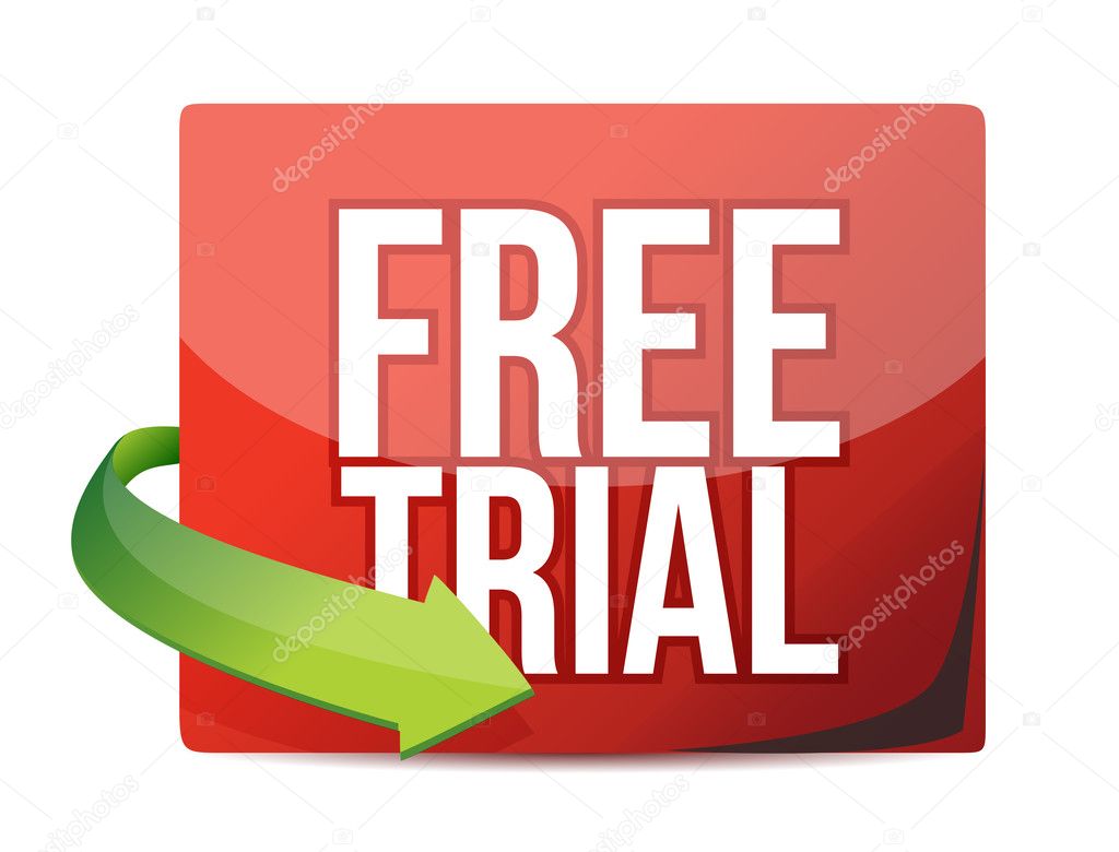 free trial arrow label