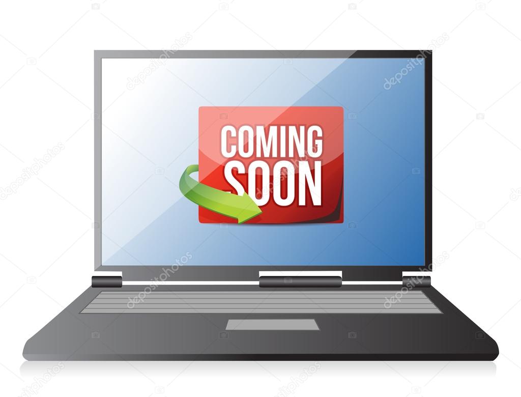 laptop Coming soon message illustration design