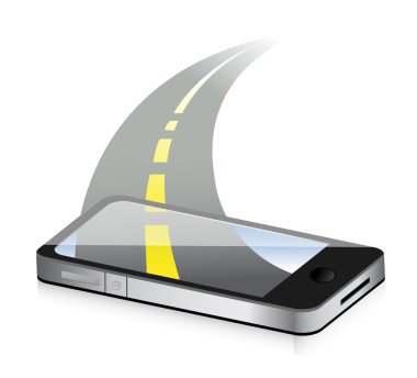 teknoloji yol konsepti. Smartphone