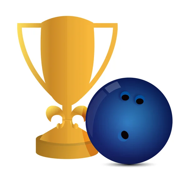 Gold Trophy Cup Bowling — Stock Photo, Image