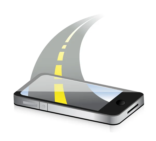 Concepto de carretera de tecnología. Smartphone — Foto de Stock