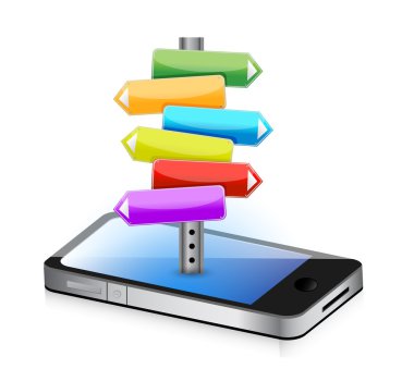 siyah renkli işaretleri ile smartphone