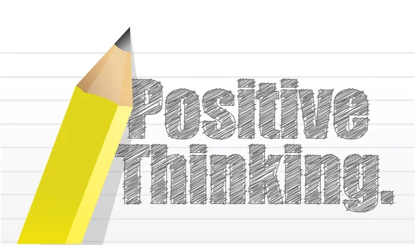 Mensagem de pensamento positivo escrito em um bloco de notas — Fotografia de Stock