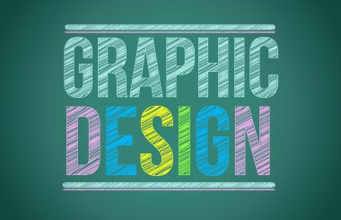 chalk board with graphic design written