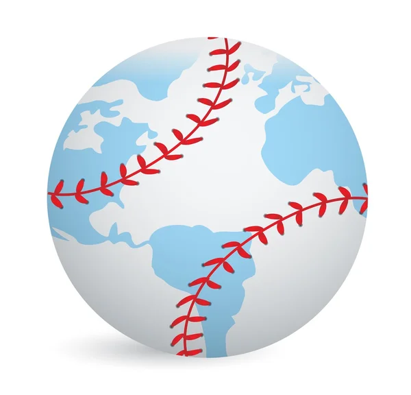 Концепція бейсбольного м'яча світу — стокове фото