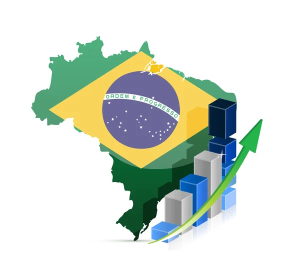 Brazil map and graph — Stock Photo, Image