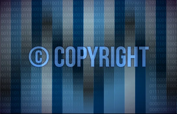 Ordet copyright på binära Blåskärm — Stockfoto