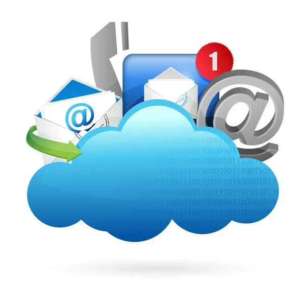 Kontaktieren Sie uns Cloud Computing Konzept — Stockfoto
