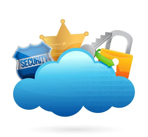 Segurança Conceito de computação em nuvem — Fotografia de Stock