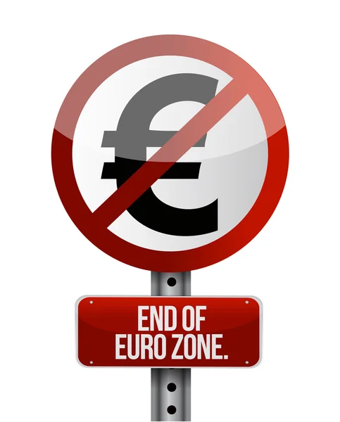 Road traffic sign with a euro zone end — Stock Photo, Image